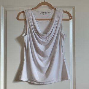 Calvin Klein white Cowl neck sleeveless shirt S